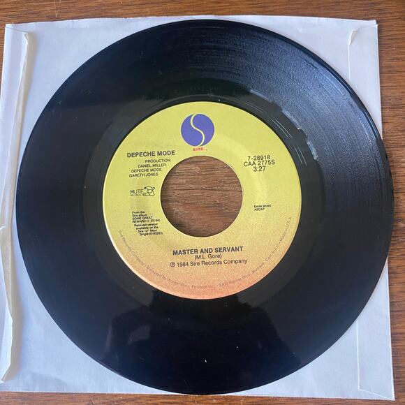 Depeche Mode Master & Servant 45 RPM Single US Vinyl Mute Sire Records Good+ - Picture 1 of 9